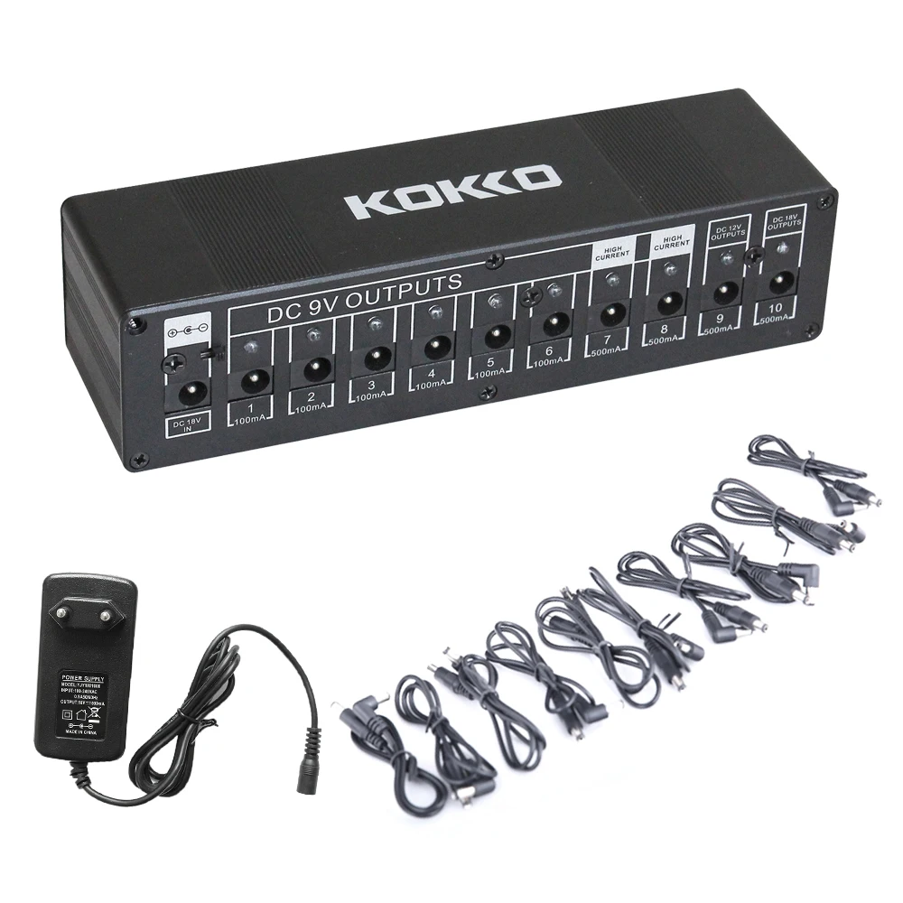 Кокко Портативный гитарная педаль компрессора усилитель искажения Overdrive 9V 1A