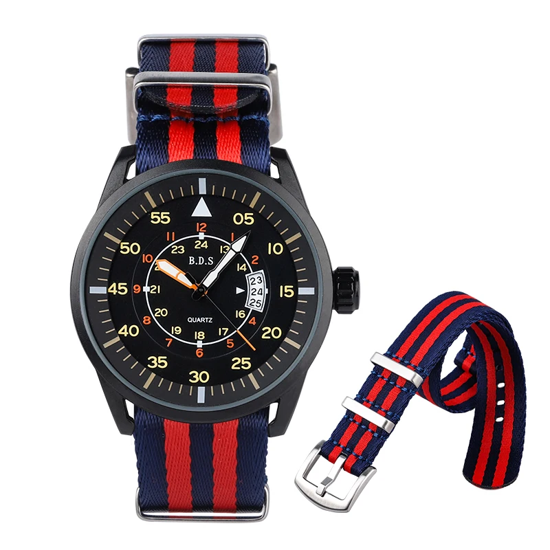 

Мужские кварцевые наручные часы Addies, японские часы Move для мужчин с чехлом из сплава t, нейлоновый ремешок, Минеральные Кристаллы, светящиеся ...