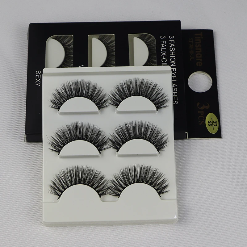 3 пары норковые ресницы натуральные накладные для глаз макияж ручная работа 3d