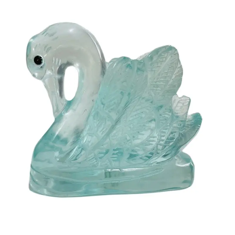 Лечебный Камень ручные животные поделки ярко-зеленый стеклянный Лебедь
