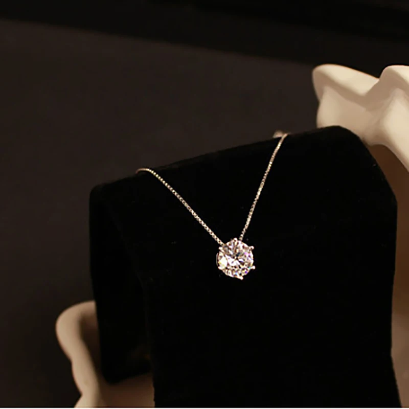 2021 модное блестящее циркониевое ожерелье невидимая прозрачная леска кулон с