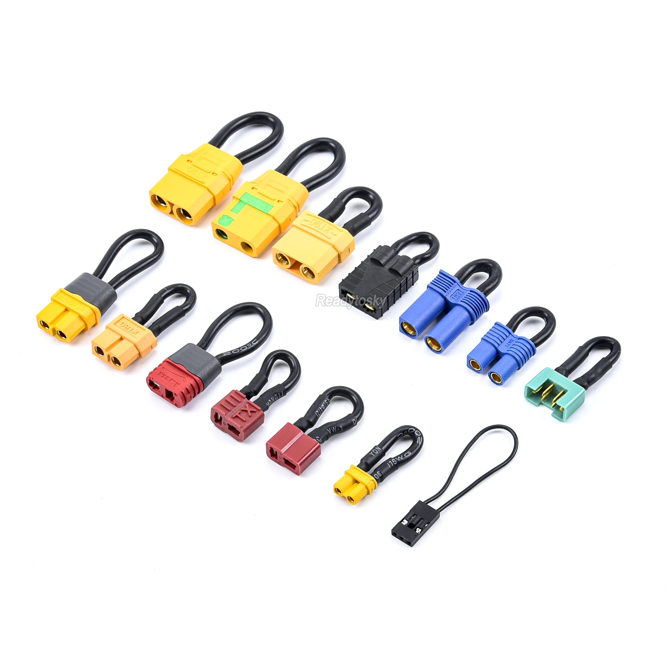 

1Pcs T Deans XT30 XT60 XT90 XT90S EC3 EC5 TRX JR MPX Plug for Bind Plug Loop Connector Short Circut battery Jumper Cable