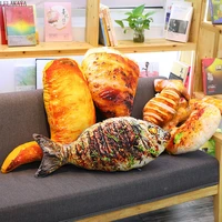 simulation food pillow soft funny grilled fish chicken leg roasted wing squid stuffed cushion creative plush toys birthday gift
