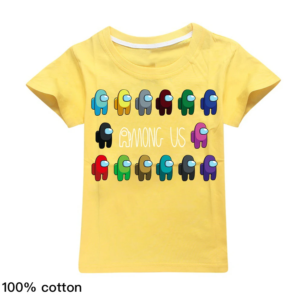 

Among us Character Print Summer Short Sleeve T-shirt Teen Boys Girls Sports Casual Short Sleeve Printed Top