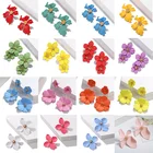 Женские серьги-подвески, разноцветные, металлические, с крупными цветами, эффектные украшения, 2019