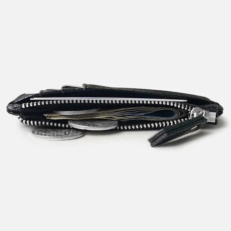 Держатель для карт унисекс, Модный черный кожаный бумажник с рисунком личи, кредитный ID держатель для карт, мужская деловая тонкая сумка для нескольких карт
