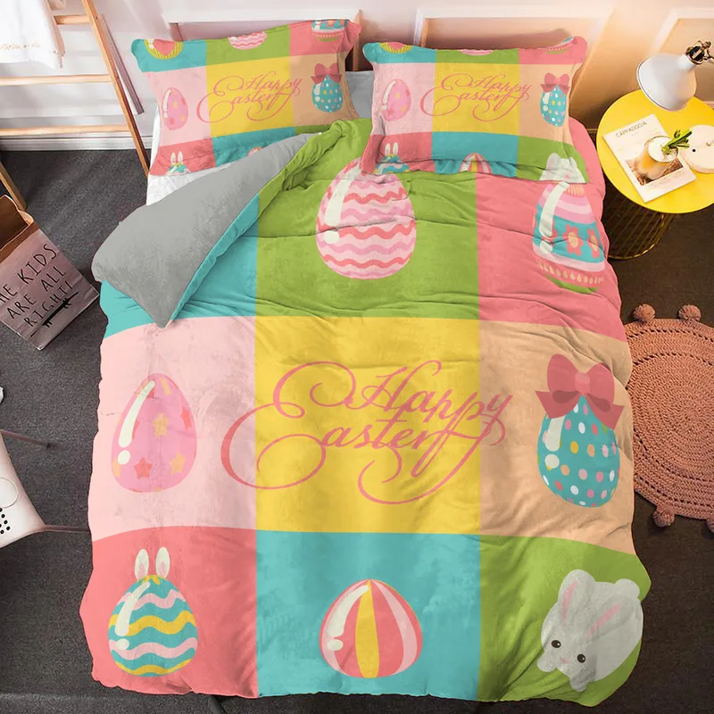 Модный комплект постельного белья с мультяшным 3D принтом на Пасху Детский