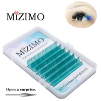 mizimo free shipping new color grafting eyelash 0 070 1mm cd 8 17mm sea blue artificial mink hair character eyelash extension