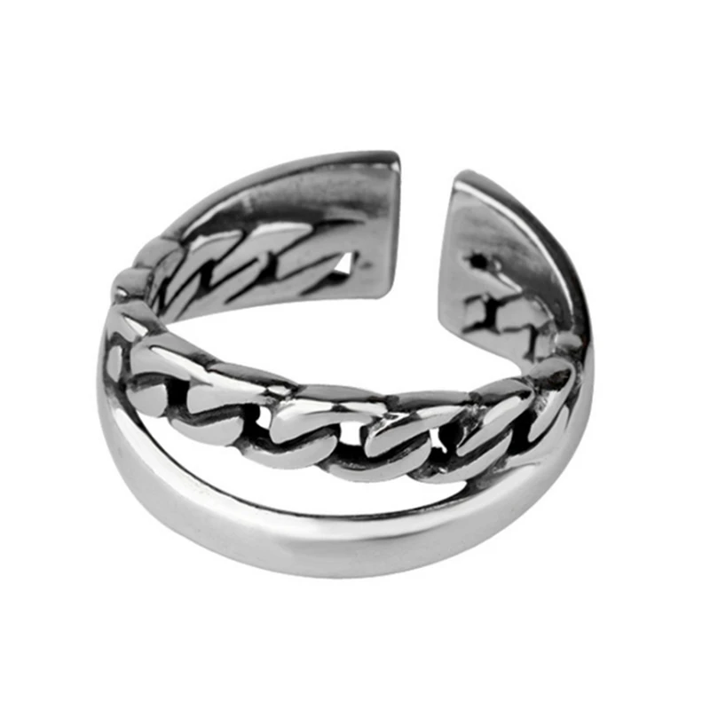 Женский комплект из кольца и серёг Винтажное кольцо с перекрестной цепочкой на