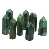 natural stone green mica crystal tower hexagonal prism ornaments bead aura healing energy crystalstone diy jewelry decor gift1pc