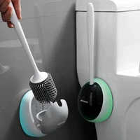 wall mounted silicone toilet brush corner quick drain cleaning tools home household wc floor standing bathroom accessories sets