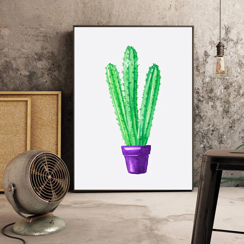 Акварельные листья настенная живопись зеленый стиль растения скандинавские