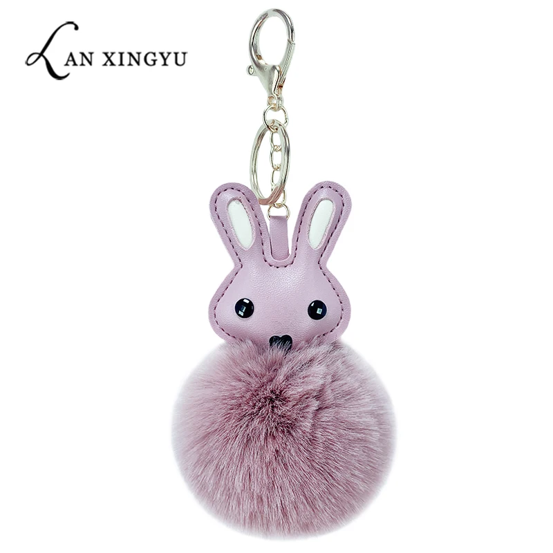 Новинка односторонняя искусственная кожа длинные ушки кроличья шерсть брелок