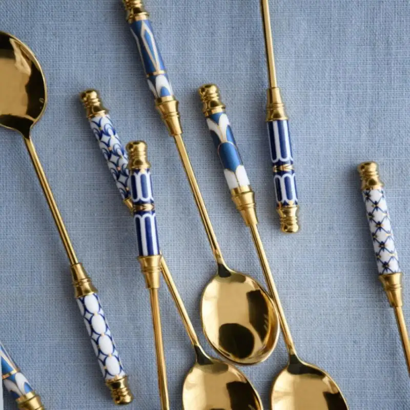 

Stainless Steel Coffee Spoon Dessert Spoon Ice Cream Spoons Tea Spoon European Style Golden Small Spoon Kitchen Dinnerware
