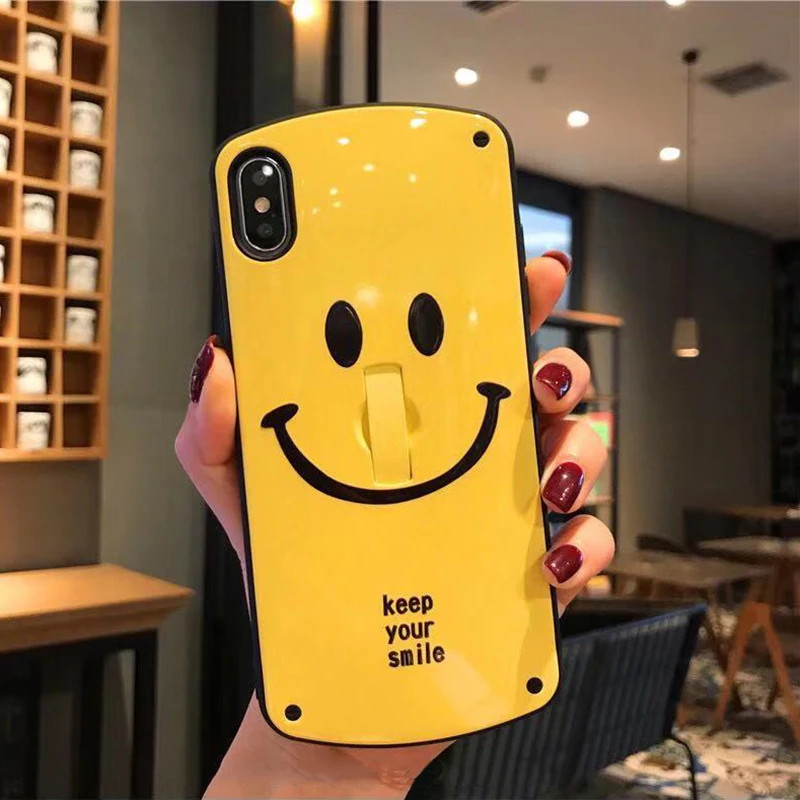 Чехол для телефона iPhone 11 Pro XS Max Smiley глянцевый чехол 7P с защитой от падения изогнутый защитный жесткий чехол XR пара 6 xr