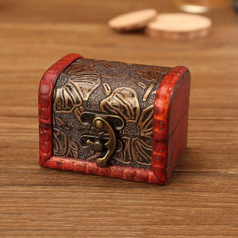 

Jewelry Storage Box Vintage Wooden Jewelry Carved Flower Pattern Storage Box Treasure Chest Storage Box For Jewelry Memorial