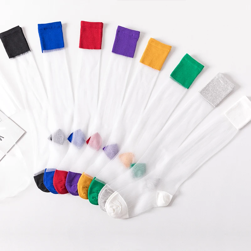 Сексуальные прозрачные летние чулки новинка Харадзюку новый продукт шелковые