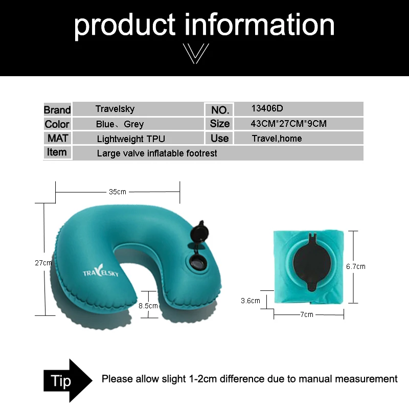 Новые Travelsky экологичный tpu легкий u-shape форме, благодаря чему создается ощущение невесомости с Подушка/ч-shanpe Подушка/ТПУ для ног/надувная подушка для путешествий