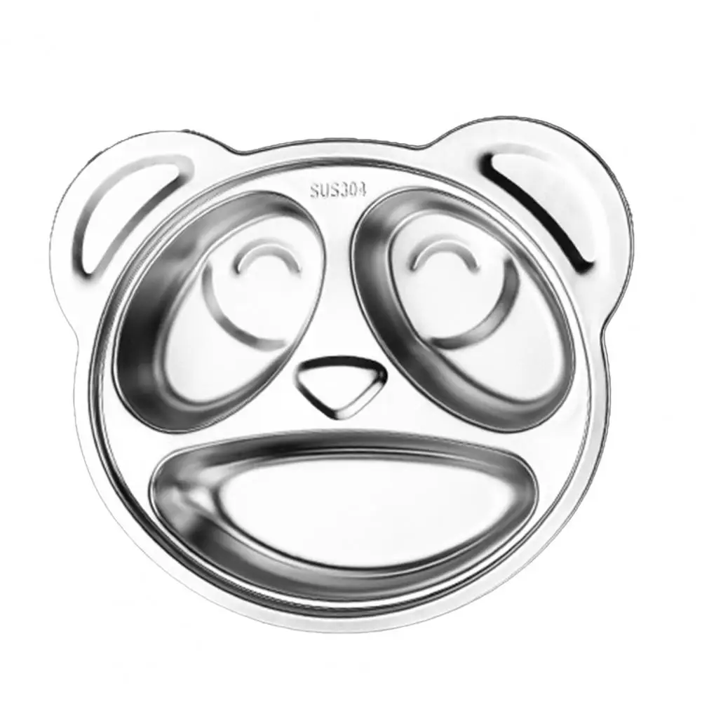

Rust proof Stainless Steel Dinner Plate Separate Baby Food Plate Baby Plate