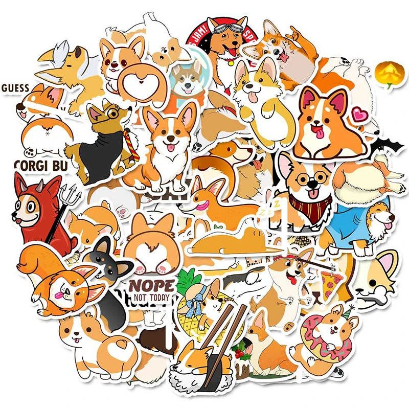 

10/30/50PCS popular cute cartoon graffiti dog waterproof sticker skateboard suitcase guitar decoration wholesale