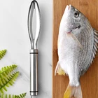 Скребок для удаления чешуи из нержавеющей стали SUS 304, щетка для удаления чешуи, быстрое удаление чешуи, кухонный аксессуар