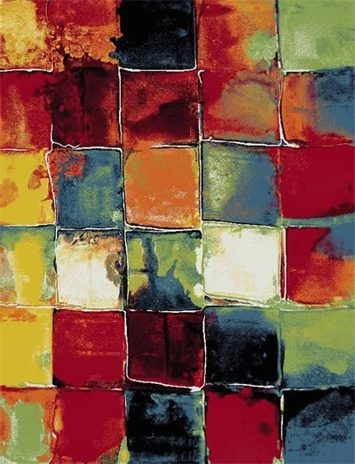 

Fashion Abstract Multicolor Color Block Oil Painting Bedroom Door Living Room Kitchen Mat CarpetCustom Size