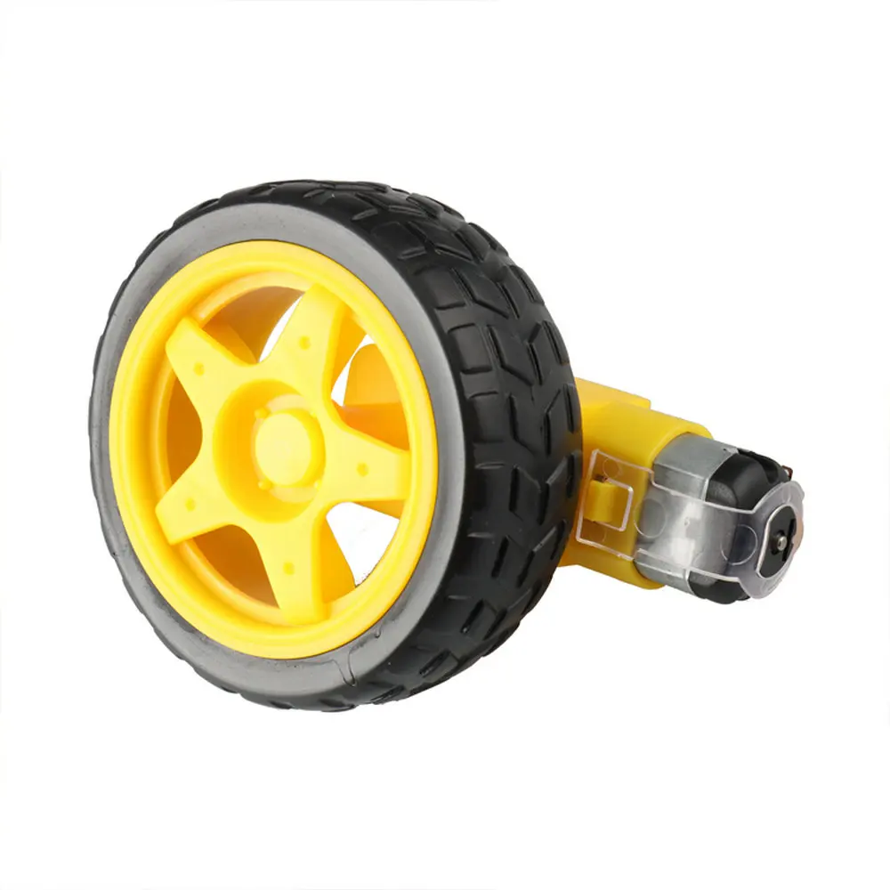 

High Quality 48:1 Plastic DC Drive Gear Motor wheel Tyre Tire For Smart Robot Car wheels For Arduino