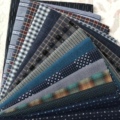 CC731-11pcs 23x33cm polychromatic the cheapest Japanese first dye washed fabric stitching dol DIY fabric plaid cotton doll cloth D30 - Цвет: CC731-11pcs