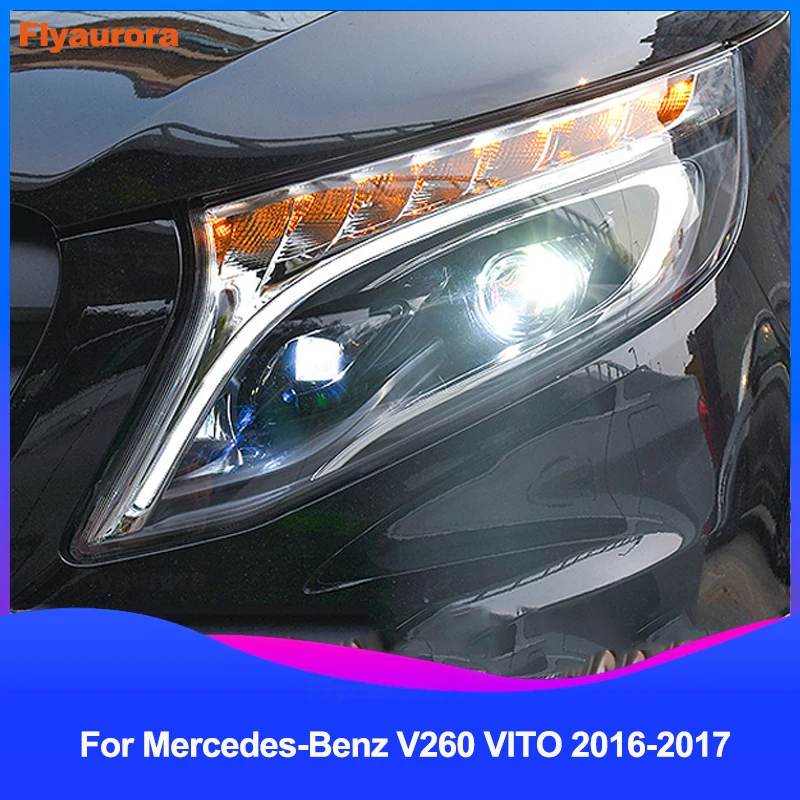 Для Benz V260 все светодиодные фары + задсветильник 2016-2018 для Mercedes-benz Vito 2017 Drl Bi-Led линзы