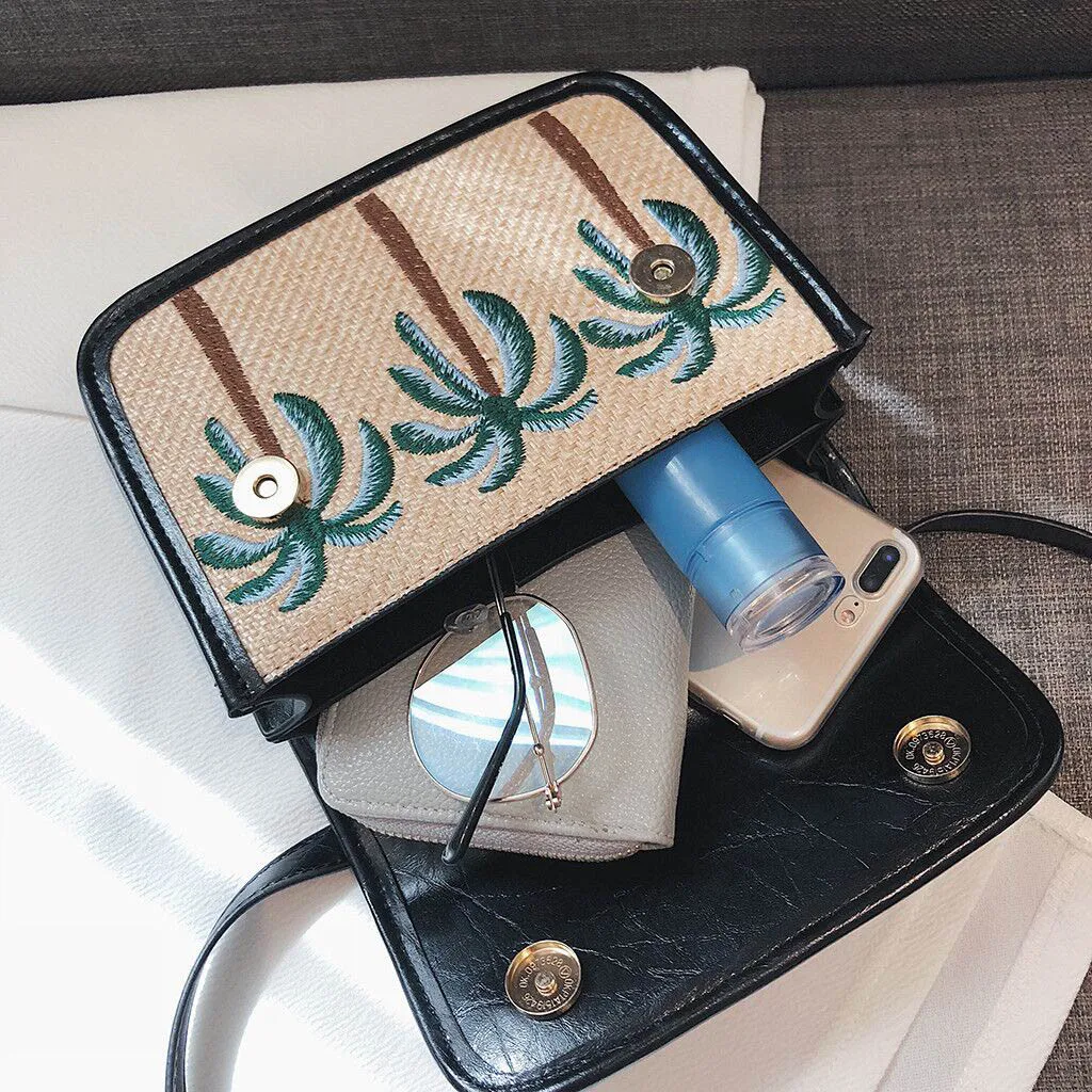 Женские сумки через плечо модные дикие одноцветные тканые водонепроницаемые