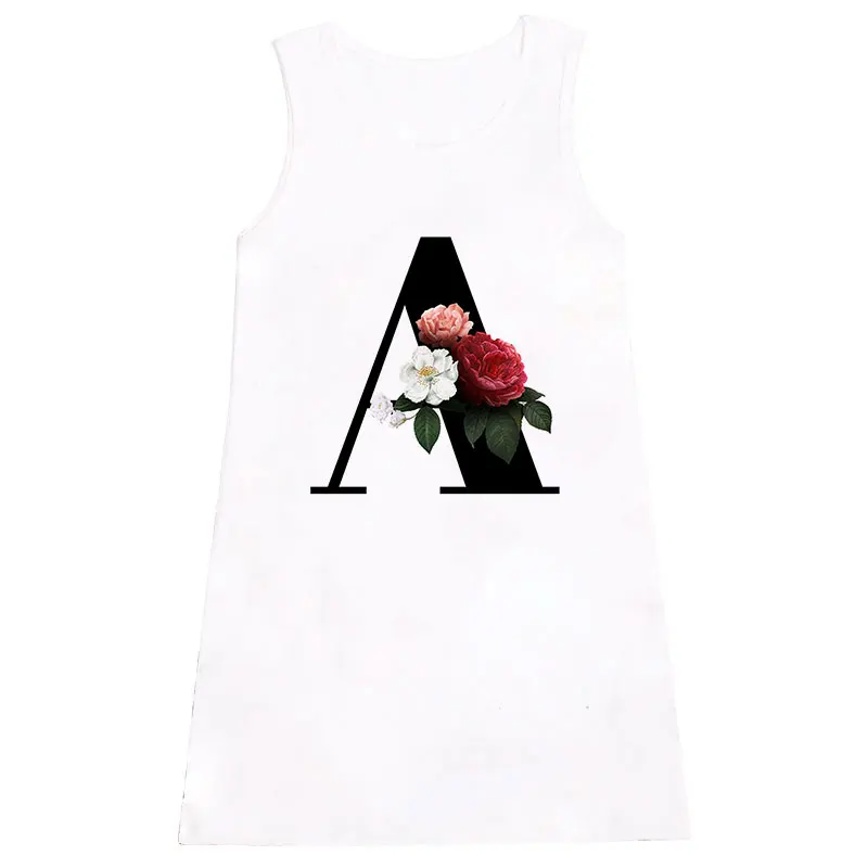 

New Summer Girls Dress Casual Baby Girls Dress Letter Name Print Party Clothes Kids Dresses Harajuku Sleeveless Birthday Dresses