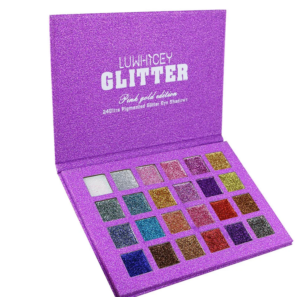 24 цвета блестящие тени для век макияжная палитра мерцающие Палитра Женские