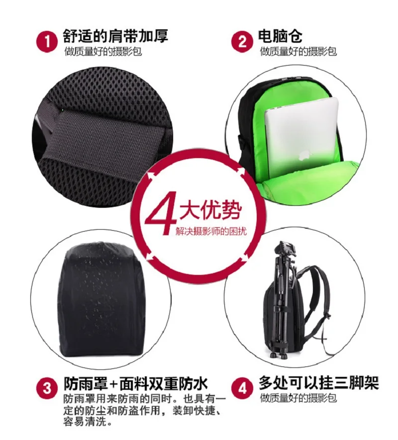 waterproof dslr backpack video digital dslr camera bag multi functional outdoor camera photo bag case for nikon canon dslr lens free global shipping