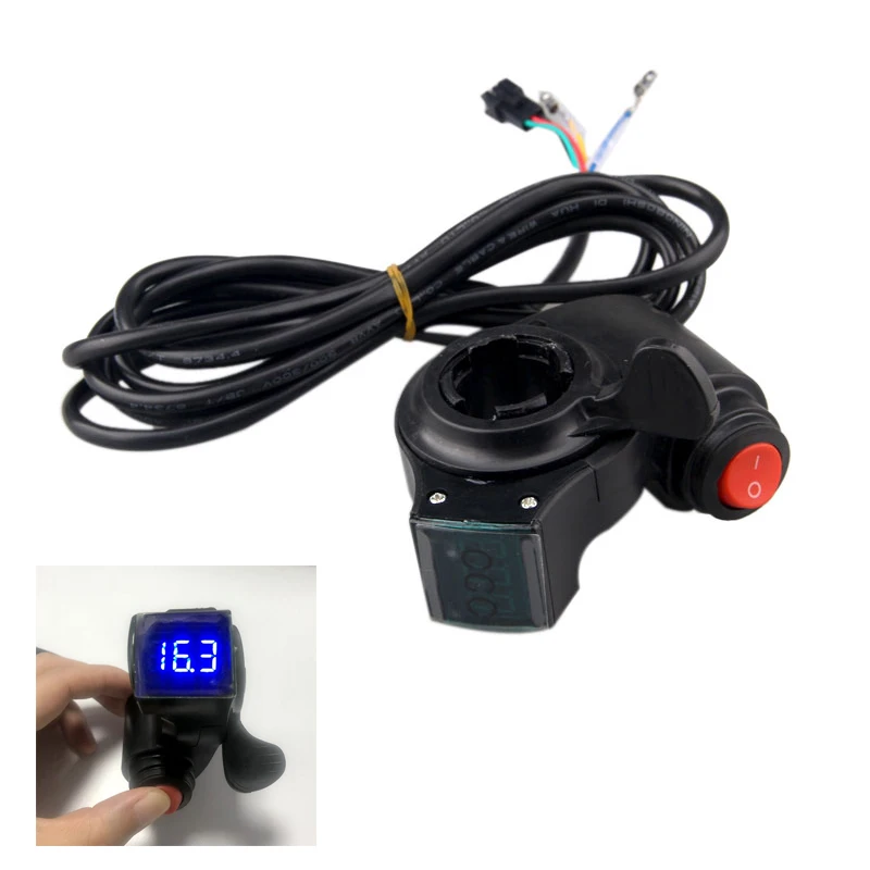 

Black 12V-84V Electric Scooter Bike Throttle Grip Handlebar LED Digital Meter Universal Electric Bicycle Accessories