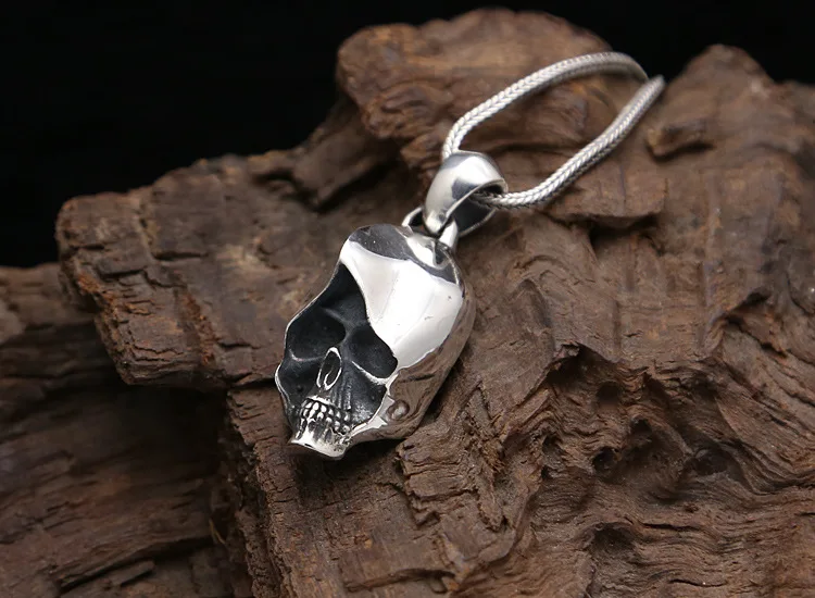 925 Sterling Silver color Skull Pendant Vintage 925Thai Skeleton Key pendant Fit Original Necklace DIY Jewelry Gift | Украшения и