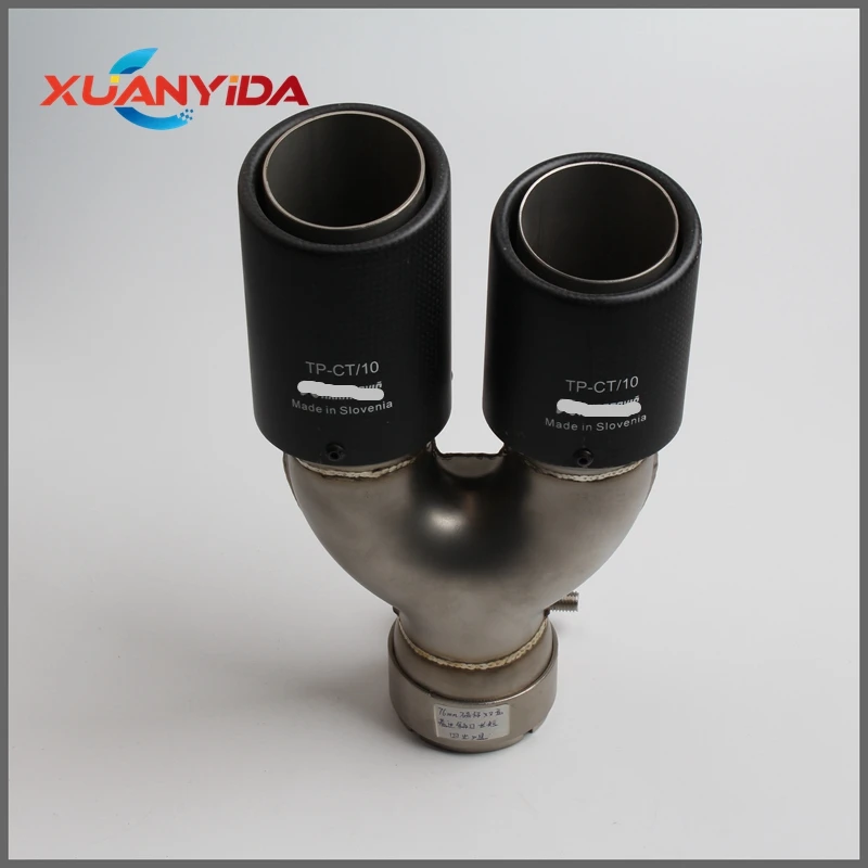 

76mm/89mm Car Exhaust Tip Matt Carbon Fiber Exhaust pipe tail round edge exhaust Muffler tip 1 pc Car Accessories
