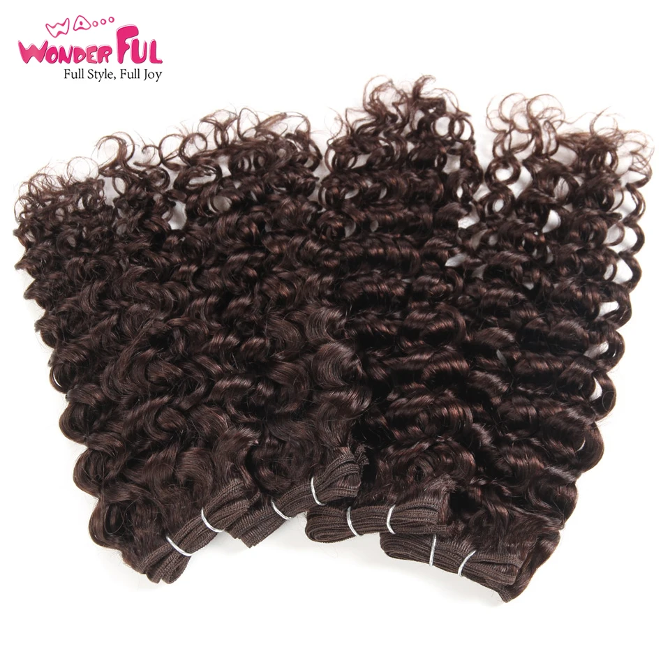 Бразильские вьющиеся волосы Джерри волнистые 4 пряди 190 грамм в упаковке