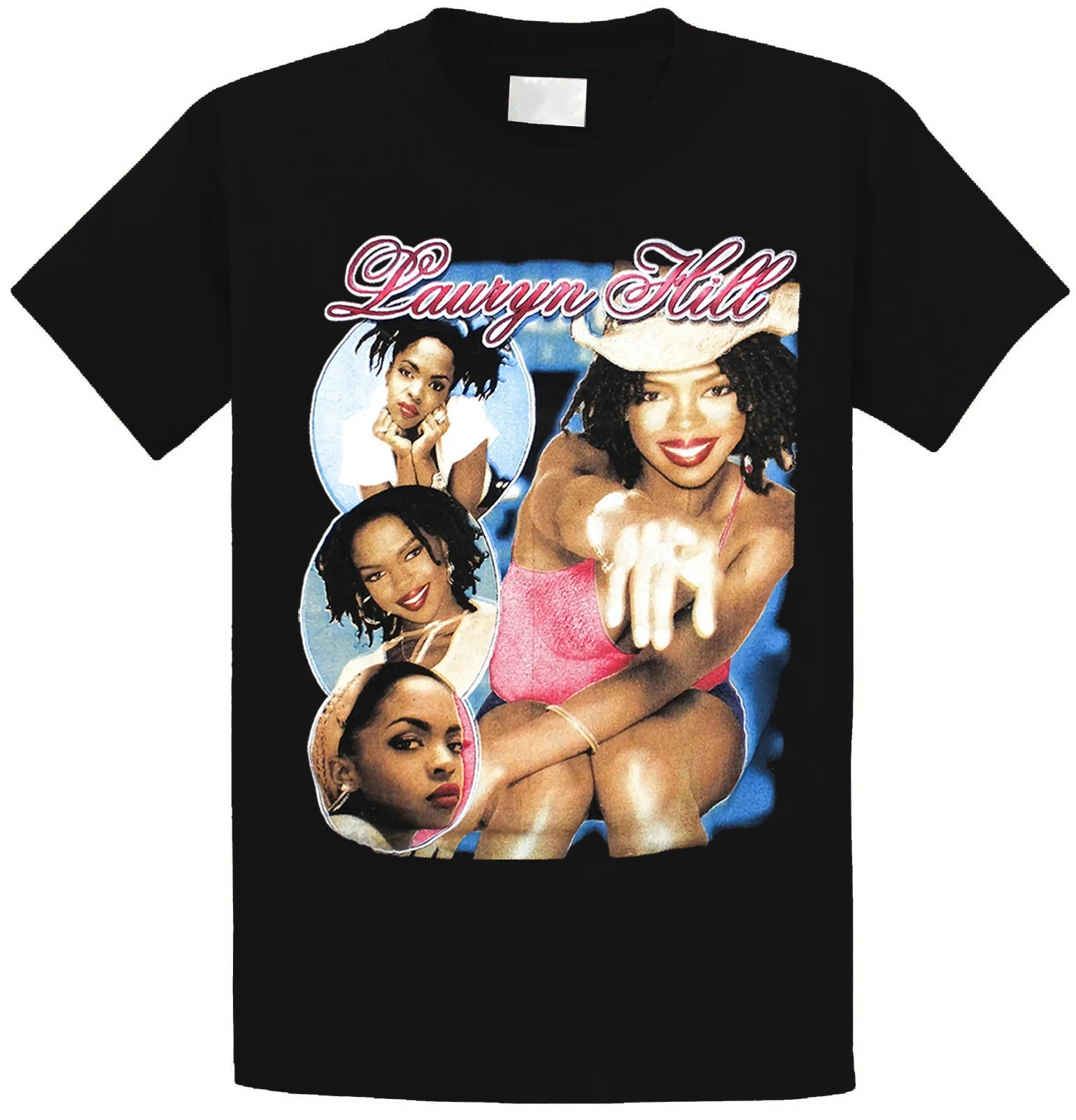Vintage Lauryn Hill Shirt Rap Tee 90S Loose Cotton T-Shirts For Men Cool Tops Mens 100% Cotton Plus Size