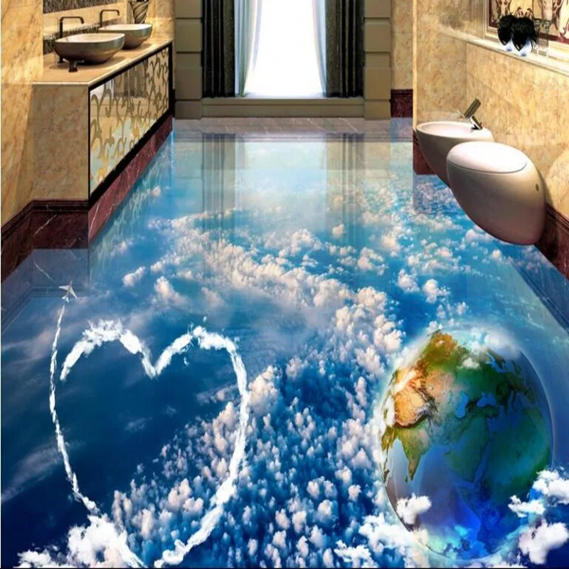 BEIBEHANG пользовательский 3D пол большой Романтический Звездное небо голубое белые