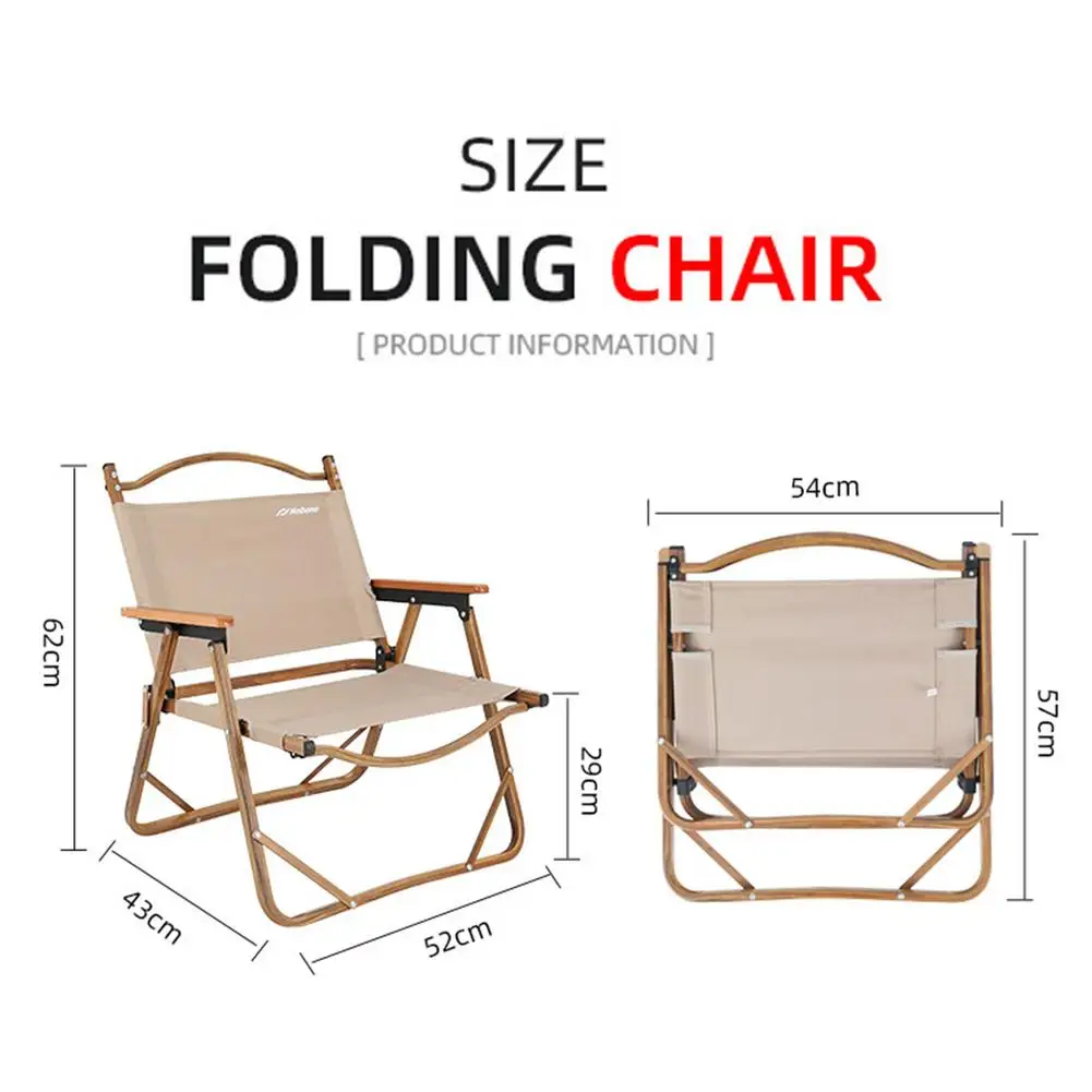 저렴한 캠핑 접이식 휴대용 의자, 가벼운 레저 나무 곡물 팔걸이 의자, 초경량 고하중 야외 캠핑 좌석