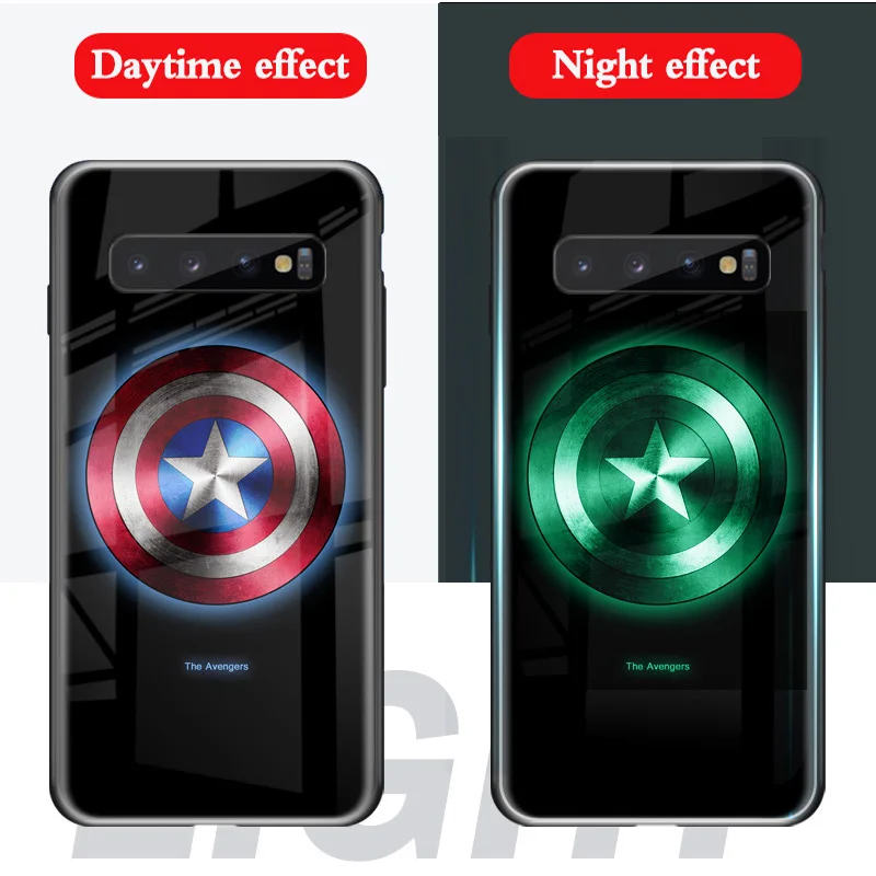 019 Чудо-яд чехол в виде светящегося стекла для samsung Galaxy S10 S9 S8 PLUS Мстители задняя крышка для Galaxy Note 10 Pro 9 8 чехол для телефона - Цвет: 019