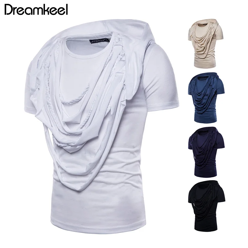 Мужская футболка в стиле хип-хоп с кисточками необычный дизайн панк-рок уличная