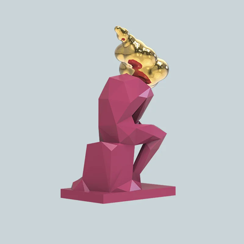 

Modern Circus Series Abstraction The Thinker Resin Craftwork Sculpture Statue Creative Office Desktop Decoration