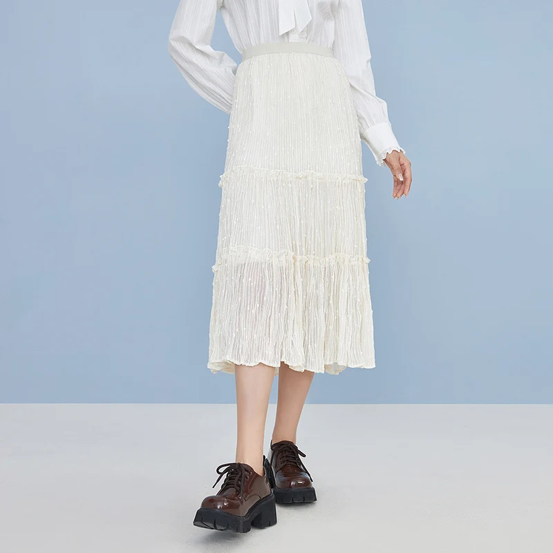 Женская юбка INMAN весна-осень элегантная милая сетчатая с высокой талией