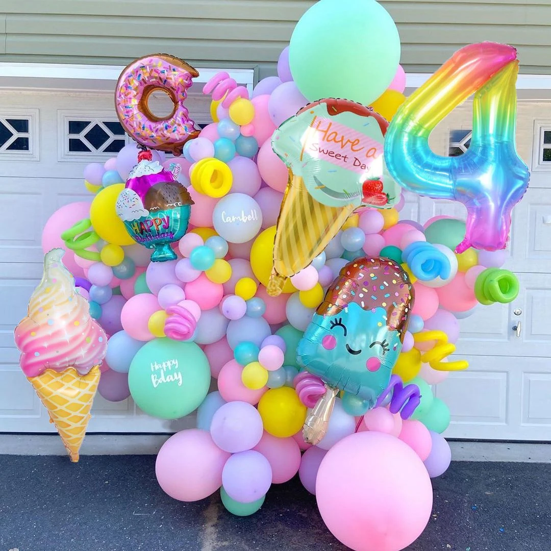 

1set Eis Donut Lip Popcorn Sigkeiten Folie Luftballons Baby Dusche Glcklich Geburtstag Party Dekoration Ballon Junge Mdchen Kid