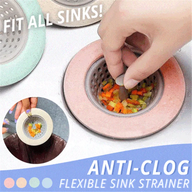 

Hot Anti Clog Flexible Sink Strainer 4 Pcs Kitchen Basket Catcher 4.3 Inch Wide Rim Perfect for Most Sink Drains DO2