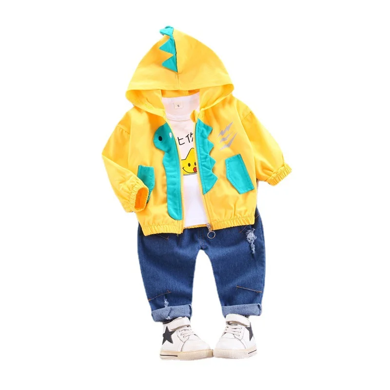 

New Autumn Baby Boys Girls Clothes Children Cartoon Hooded Jacket T-Shirt Pants 3Pcs/Set Toddler Fashion Costume Kids Tracksuits