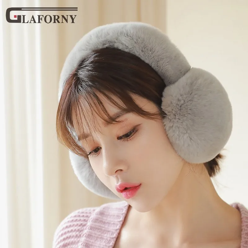 2019 корейская версия нового кролика рекс настоящие меховые наушники зимние
