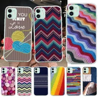 luxury knitting yarn pattern phone case for iphone 11 pro xs max 8 7 6 6s plus x 5s se 2020 xr cover