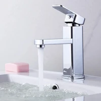 1pc modern bathroom basin kitchen sink tap mono mixer taps waterfall faucet chrome brass single handle waterfall water taps